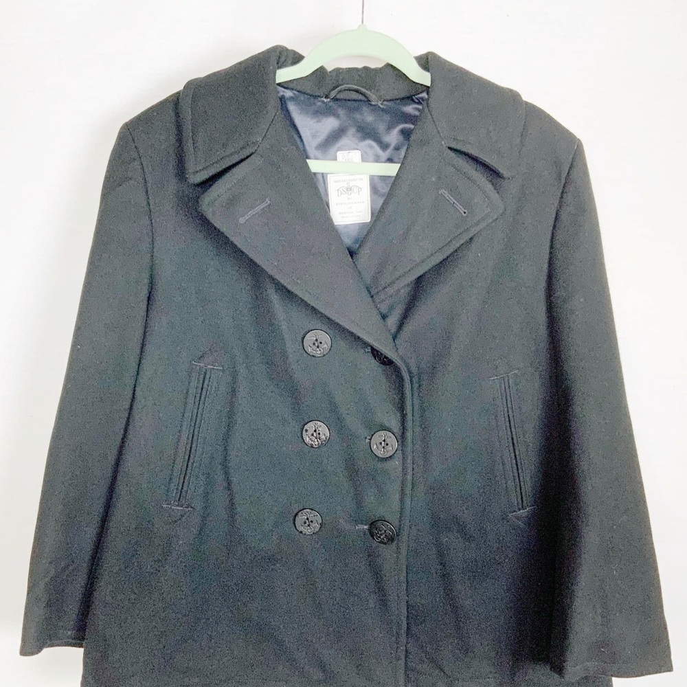 DSCP by Sterlingwear of Boston, Inc Black Pea Coat